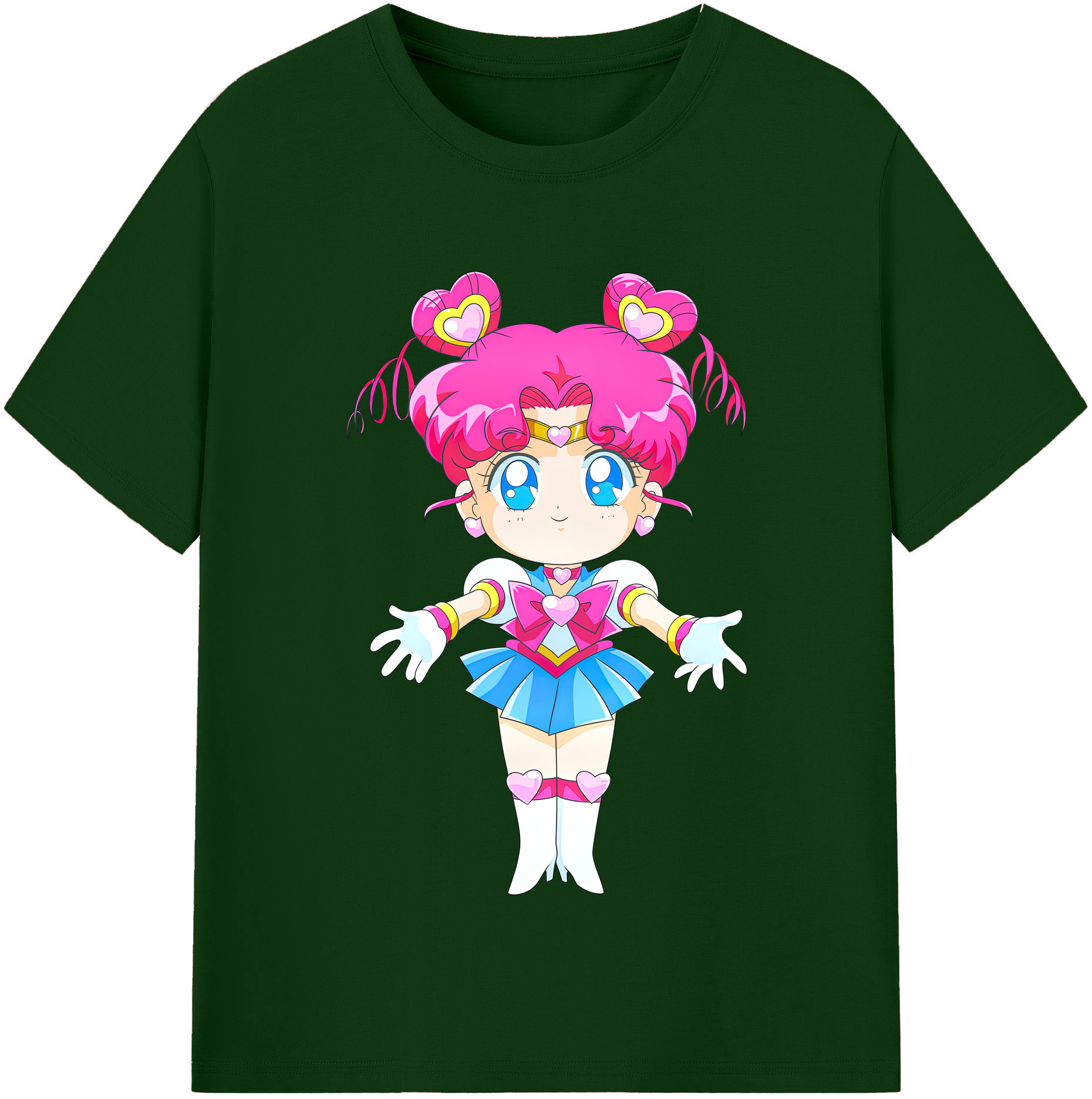 （画像用） 美少女戦士セーラームーン ちびうさ Sailor Moon Chibiusa Tsukino Usagi Small Lady Serenity 綿100％半袖Tシャツ（フロントプリント）